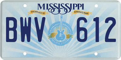 MS license plate BWV612