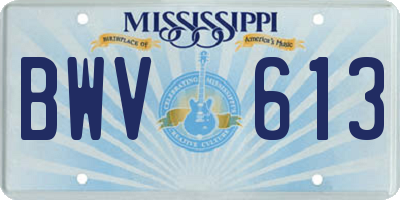 MS license plate BWV613