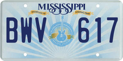 MS license plate BWV617