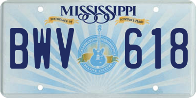MS license plate BWV618