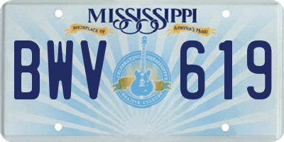 MS license plate BWV619