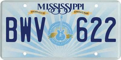 MS license plate BWV622