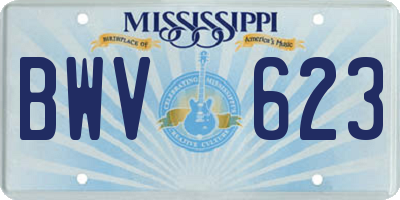MS license plate BWV623