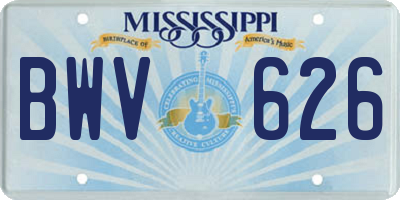 MS license plate BWV626