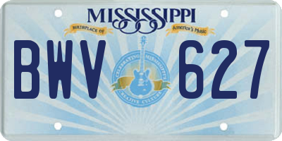 MS license plate BWV627
