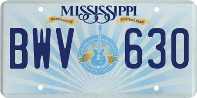 MS license plate BWV630