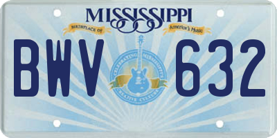 MS license plate BWV632