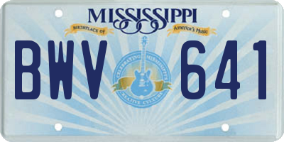 MS license plate BWV641