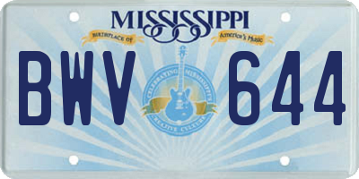 MS license plate BWV644