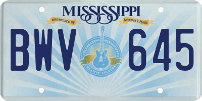 MS license plate BWV645