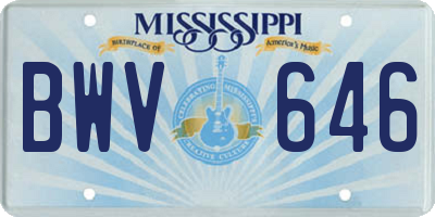 MS license plate BWV646