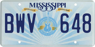 MS license plate BWV648