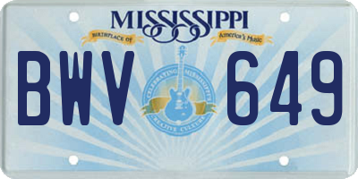 MS license plate BWV649
