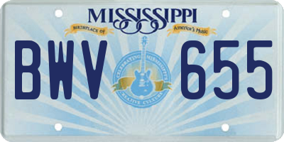 MS license plate BWV655