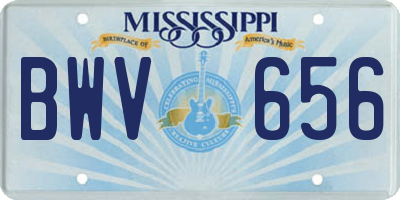 MS license plate BWV656