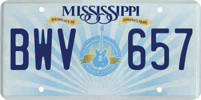 MS license plate BWV657