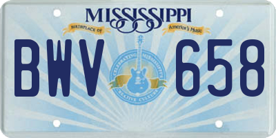 MS license plate BWV658