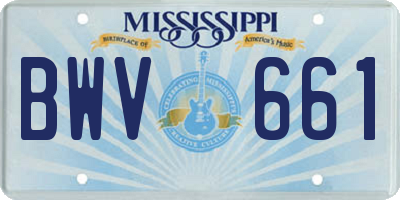 MS license plate BWV661