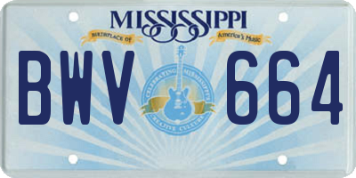 MS license plate BWV664