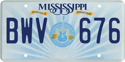 MS license plate BWV676