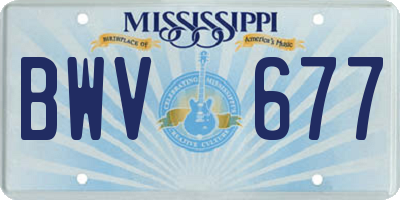 MS license plate BWV677