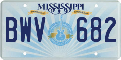 MS license plate BWV682