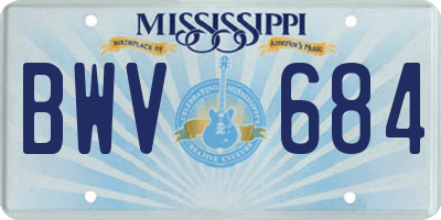 MS license plate BWV684