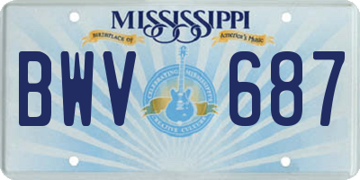 MS license plate BWV687