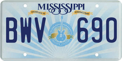 MS license plate BWV690