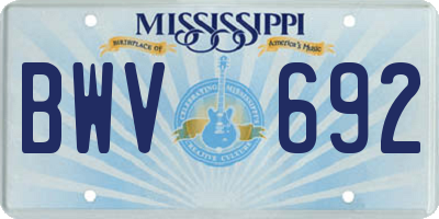 MS license plate BWV692