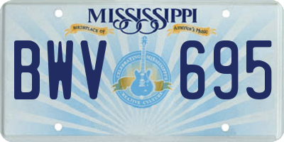 MS license plate BWV695