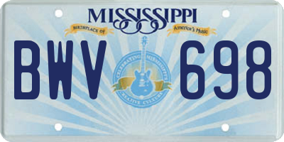 MS license plate BWV698