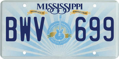 MS license plate BWV699