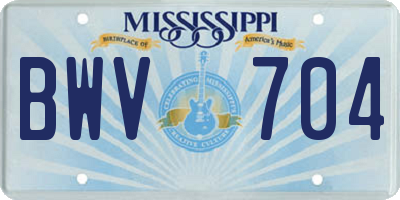 MS license plate BWV704