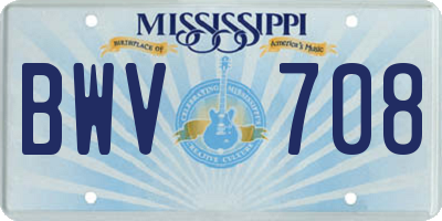 MS license plate BWV708