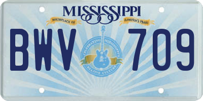MS license plate BWV709