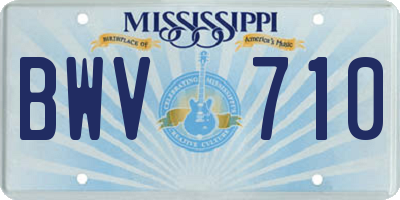 MS license plate BWV710