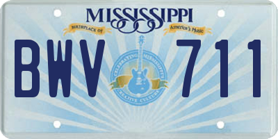 MS license plate BWV711
