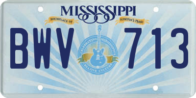 MS license plate BWV713