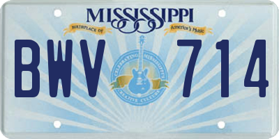 MS license plate BWV714