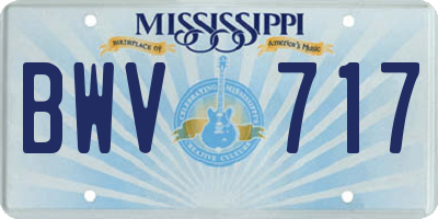 MS license plate BWV717