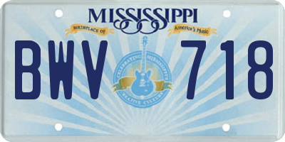 MS license plate BWV718