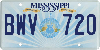 MS license plate BWV720