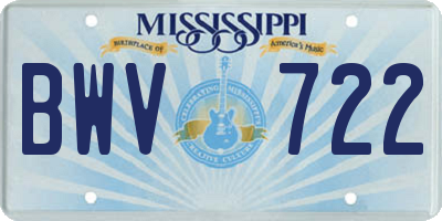 MS license plate BWV722
