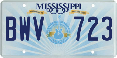 MS license plate BWV723