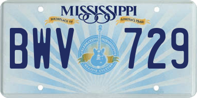 MS license plate BWV729
