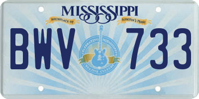 MS license plate BWV733