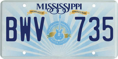 MS license plate BWV735