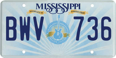 MS license plate BWV736