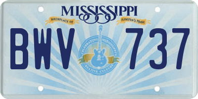 MS license plate BWV737